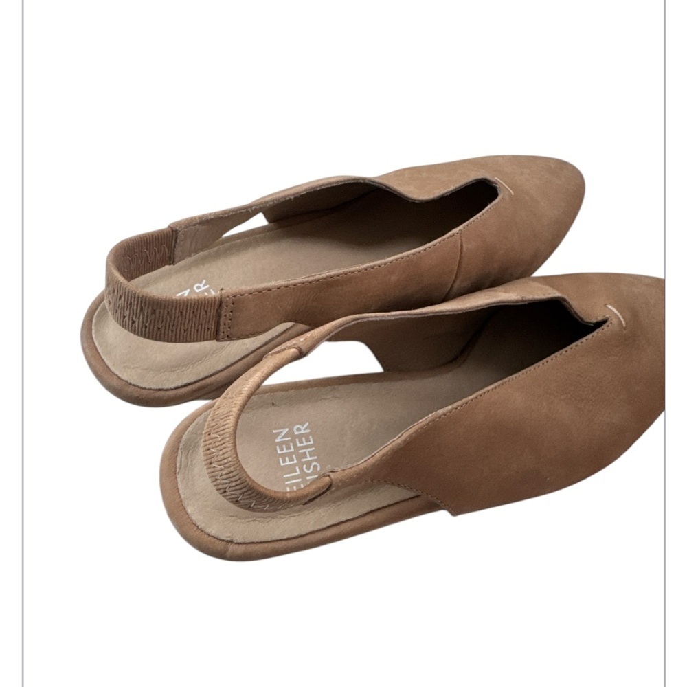 Eileen Fisher Gatwick Nubuck Slingback Block Heel Pumps Size 7 - Picture 6 of 9